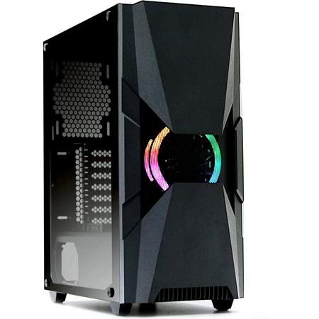 LC-Power Gaming 704B  RGB Midi-Tower Tempered Glass Gaming case behuizing met ARGB Case fan