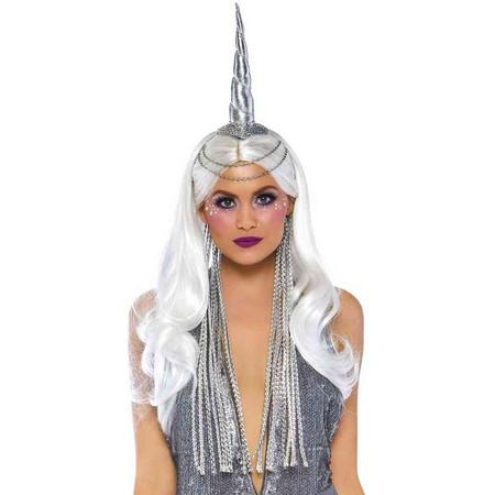 Celestial Unicorn haarband verkleed accessoire zilver - One size - Leg Avenue
