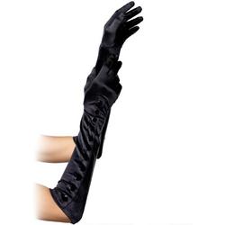 Lange zwarte handschoenen voor dames - Verkleedattribuut - Model 12BBL One size (zwart)