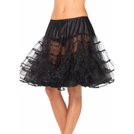 Lange zwarte petticoat voor dames