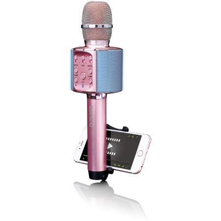 Lenco BMC-090 - Karaoke microfoon met Bluetooth en LED-lichteffecten - Roze
