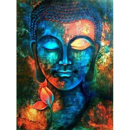 Lenks Diamond painting van een Buddha 40 X 50cm ronde steentjes full paint Diamond Paint