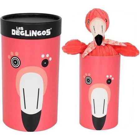 Les Deglingos Knuffel Flamingo In Doos Roze 33 Cm