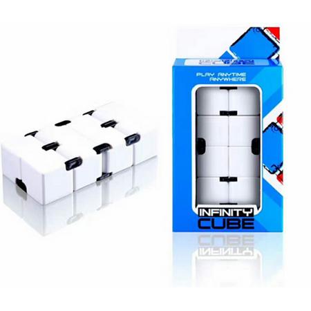 Premium Les Rois -  Wit / Zwart - Fidget Kubus Infinity Cube Magic Finger Spinner Friemel Kubus