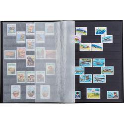 Postzegelinsteekalbum Basic S 16 zwarte bladzijden - blauwe kaft