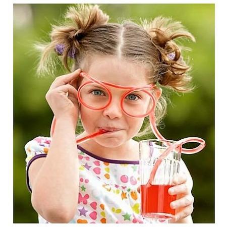 Drinkbril Oranje drink bril rietje - LeuksteWinkeltje