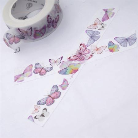 Gekleurde Vlinders - decoratie tape washi / masking papier tape - 15 mm x 7 m - LeuksteWinkeltje
