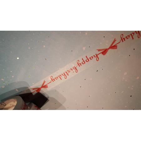 Happy Birthday - Rood - Decoratie washi / masking papier tape - 15 mm x 7 m - LeuksteWinkeltje
