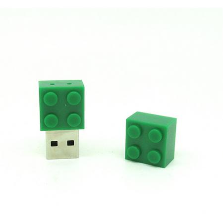 LeuksteWinkeltje USB stick 8 GB Lego blokje - groen