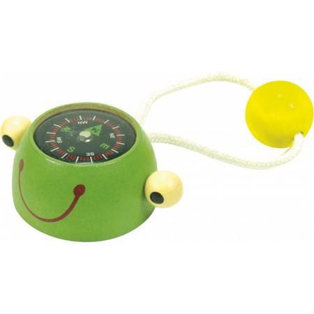 LeuksteWinkeltje kompas - Kikker - groen houten kompas voor kinderen