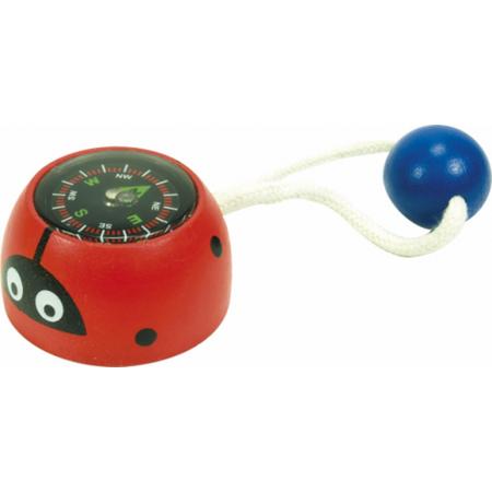 LeuksteWinkeltje kompas - Lieveheersbeestje - rood houten kompas voor kinderen