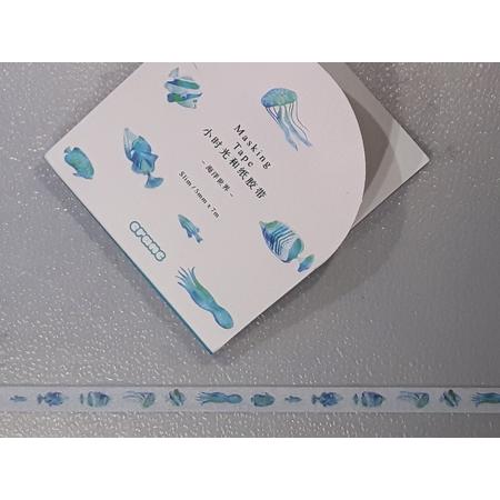 LeuksteWinkeltje masking tape - Zeedieren - decoratie washi papier tape - 5 mm x 7 m