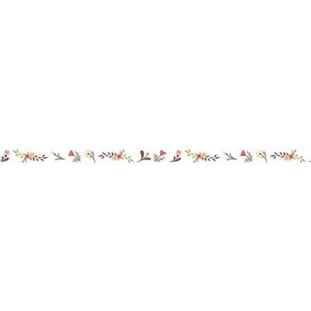 LeuksteWinkeltje masking tape Bloemetjes Rood Retro Flower - decoratie washi papier tape - 8 mm x 10 m