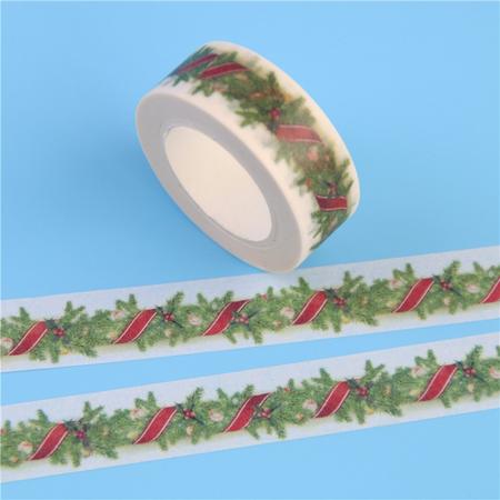LeuksteWinkeltje masking tape Kerstgroen - decoratie wahi papier tape 15 mm x 10 m