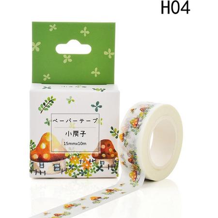 LeuksteWinkeltje masking tape Paddestoelen - decoratie washi papier tape - 15 mm x 10 m