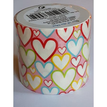 LeuksteWinkeltje masking tape Roze met Hartjes G - decoratie washi papier tape - 48 mm x 4 m