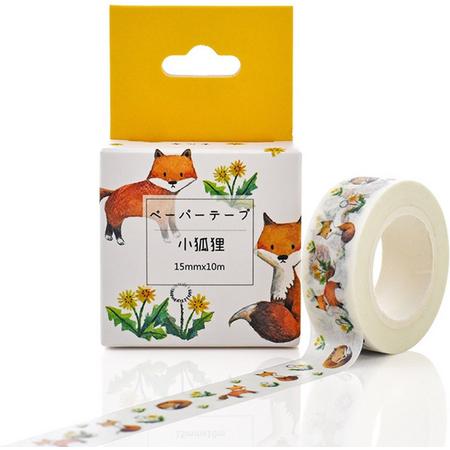 LeuksteWinkeltje masking tape Vos - decoratie washi papier tape - 15 mm x 10 m