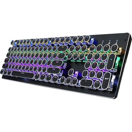 Luxe Typmachine Gaming Mechanisch Toetsenbord - Qwerty - LED - Retro - GAMING BUILD CHIP