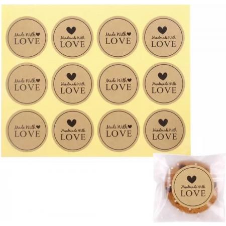 Cadeaustickers ‘made with love’ – 60 stuks -Levay ®