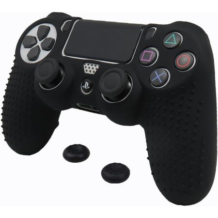 Controller skin grip voor PS4 - met thumbsticks voor PS4 - siliconen - zwart