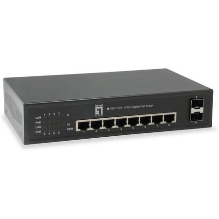LevelOne GEP-1023W120 Gigabit Ethernet (10/100/1000) Zwart Power over Ethernet (PoE)