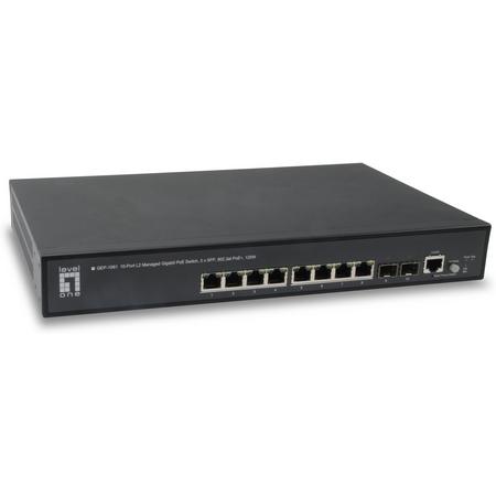 LevelOne GEP-1061 Managed L2 Gigabit Ethernet (10/100/1000) Power over Ethernet (PoE) 19U Zwart