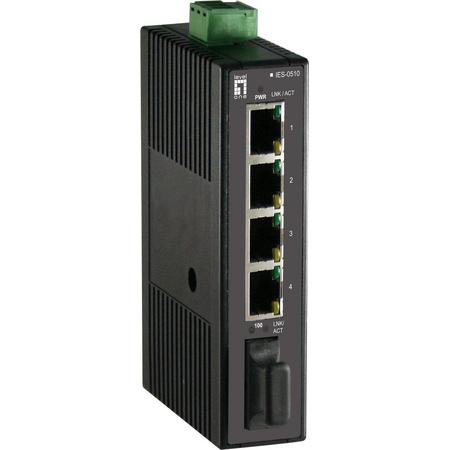 LevelOne IES-0510 Onbeheerde netwerkswitch Fast Ethernet (10/100) Zwart
