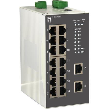 LevelOne IES-1610 Unmanaged Fast Ethernet (10/100) Beige, Grijs
