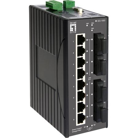 LevelOne IES-1880 Managed Fast Ethernet (10/100) Zwart