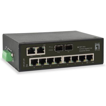 LevelOne IGP-1001 Gigabit Ethernet (10/100/1000) Power over Ethernet (PoE) Zwart