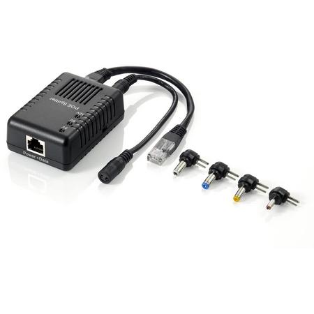LevelOne POS-1001 Power over Ethernet (PoE) Zwart network splitter