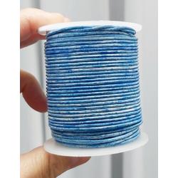 *** Leren Vintage Lichtblauw blauw rond Koord 1.5 mm 5 meter. Echt leer - sieraden maken - leer -   - leren armband - draad - lederen - knutselen ***