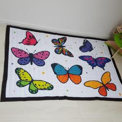 Speelkleed gekleurde vlinders 150 x 100 - LiefBoefje - Groot Speelkleed Baby - Speelmat Kinderen - Babymat XL - Kindervloerkleed - Kraamcadeau - Speelkleed Kinderen - Grote collectie speelkleden