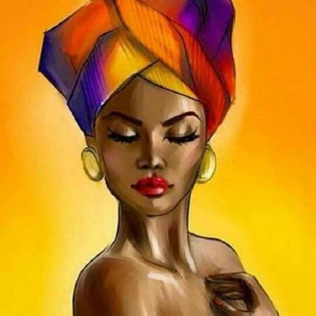 Lienz® Diamond Painting volwassenen 40x40cm – Rond – Afrikaanse vrouw – Volledig - Pakket Volwassenen