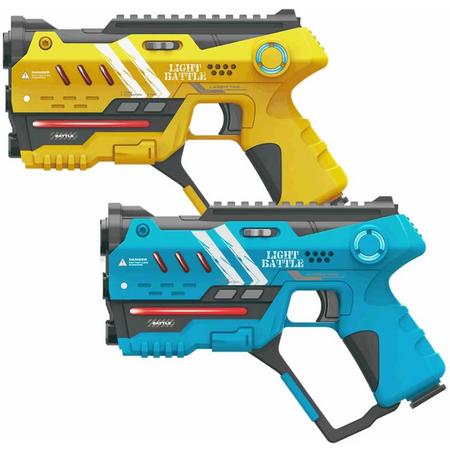 2 Anti-Cheat lasergame pistolen - geel en blauw