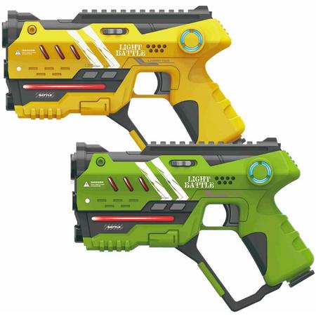 2 Anti-Cheat lasergame pistolen - geel en groen