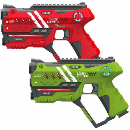 2 Anti-Cheat lasergame pistolen - groen en rood