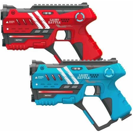 2 Anti-Cheat lasergame pistolen - rood en blauw