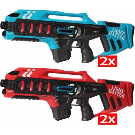 4 Light Battle Active Anti-Cheat lasergame geweren - rood en blauw
