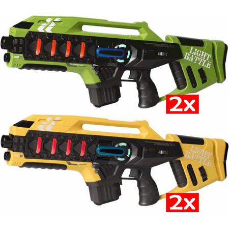 4 Light Battle Anti-Cheat lasergame geweren - geel en groen