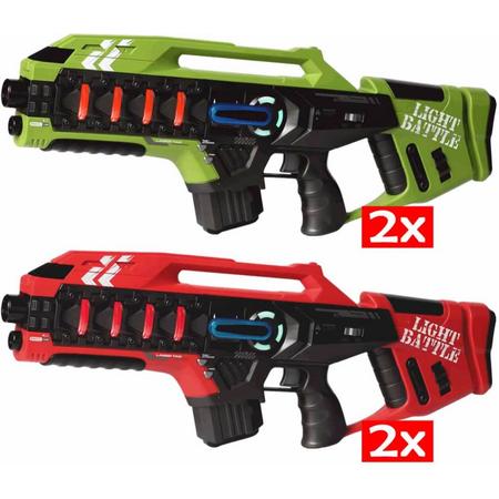 4 Light Battle Anti-Cheat lasergeweren rood en groen