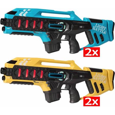 4x Light Battle Active Lasergame geweren - geel en blauw