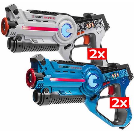 4x Light Battle laserpistool - Lasergame set - 2x blauw en 2x wit