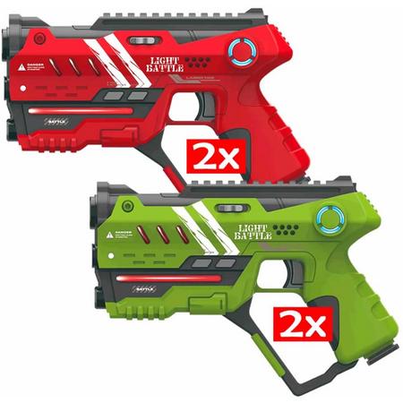 Light Battle Anti-Cheat pistolen set - 2x groen en 2x rood
