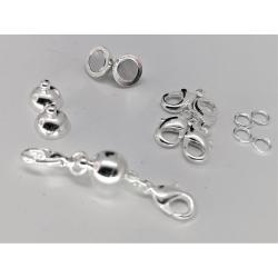 2 setjes verzilverd magneet sluiting Ø 10 mm rond ( incl karabijn en ringetjes om meteen te bevestigen op je sieraden.