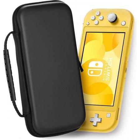 Nintendo Switch Lite Case – beschermhoes met hard case – 8 extra games - opbergvakken - duurzaam – robuust – Zwart – bescherming - opberghoes - hoesje