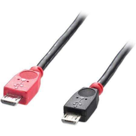 Lindy 31758 0.5m Micro-USB B Micro-USB B Mannelijk Mannelijk Zwart USB-kabel