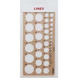 Linex cirkelsjabloon 1 - 35 mm, met 35 cirkels 10 stuks