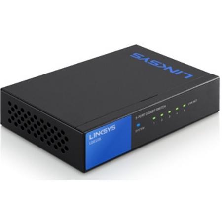 Linksys LGS105-UK netwerk-switch Unmanaged Gigabit Ethernet (10/100/1000) Zwart