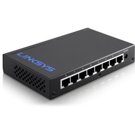 Linksys LGS108-UK Unmanaged Gigabit Ethernet (10/100/1000) Zwart netwerk-switch